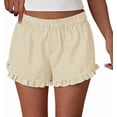 thumbnail image 1 of PRETTYGARDEN Womens Boxer Shorts Y2K Ruffle Shorts Summer Spring Lounge Striped Casual Beach Bottoms Pockets, 1 of 10