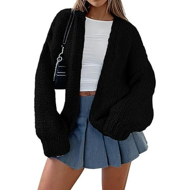 PRETTYGARDEN Womens Cardigan Sweaters 2025 Spring Fall Trendy Chunky Knit Outerwear Outfits Fashion Long Sleeve Cardigans