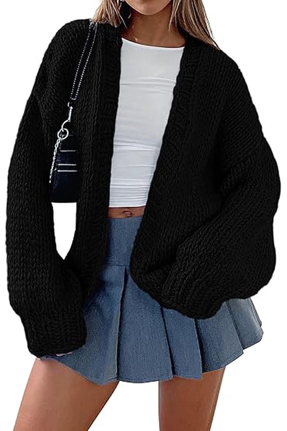 Womens Cardigan Sweaters Spring Fall Trendy Chunky Knit Outerwear Outfits Fashion Long Sleeve Cardigans