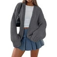 thumbnail image 1 of PRETTYGARDEN Womens Cardigan Sweaters Spring Fall Trendy Chunky Knit Outerwear Outfits Fashion Long Sleeve Cardigans, 1 of 8