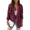 thumbnail image 1 of PRETTYGARDEN Womens Casual Blazer Spring Fall Fashion Long Sleeve Open Front Work Office Suit Jackets, 1 of 7