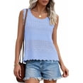 thumbnail image 1 of PRETTYGARDEN Womens Crochet Tank Tops Summer Spring Boho Sleeveless Cute Knit Sweater Vest Trendy Beach Vacation Clothes, 1 of 10