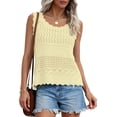 thumbnail image 1 of PRETTYGARDEN Womens Crochet Tank Tops Summer Spring Boho Sleeveless Cute Knit Sweater Vest Trendy Beach Vacation Clothes, 1 of 11