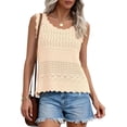 thumbnail image 1 of PRETTYGARDEN Womens Crochet Tank Tops Summer Spring Boho Sleeveless Cute Knit Sweater Vest Trendy Beach Vacation Clothes, 1 of 10