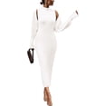 thumbnail image 1 of PRETTYGARDEN Womens Fall 2 Piece Outfits Bodycon Maxi Tank Pullover Sweater Dress and Long Sleeve Cropped Cardigan Knit Sets, 1 of 9