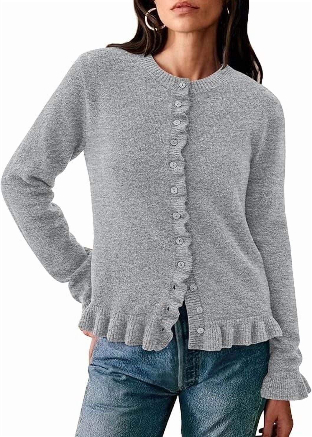 PRETTYGARDEN Womens Fall Button Down Chunky Knit Cropped Sweater ...