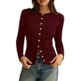 thumbnail image 1 of PRETTYGARDEN Womens Fall Cardigan Sweaters Lightweight Long Sleeve Button up Ribbed Knit Tops Winter Fashion Clothes, 1 of 10