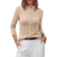thumbnail image 1 of PRETTYGARDEN Womens Fall Lightweight Knit Cardigan Sweater | Button Down Long Sleeve Crew Neck,Soft Ribbed Knit Slim Fit,Business Casual Going Out Travel Outfits,Fashion Clothing, 1 of 8