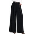 thumbnail image 1 of PRETTYGARDEN Womens Fall Wide Leg Trousers High Elastic Waist Loose Pleated Long Flowy Palazzo Work Pants with Pockets, 1 of 7