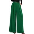 thumbnail image 1 of PRETTYGARDEN Womens Fall Wide Leg Trousers High Elastic Waist Loose Pleated Long Flowy Palazzo Work Pants with Pockets, 1 of 6