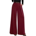 thumbnail image 1 of PRETTYGARDEN Womens Fall Wide Leg Trousers High Elastic Waist Loose Pleated Long Flowy Palazzo Work Pants with Pockets, 1 of 7