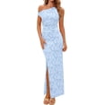 thumbnail image 1 of PRETTYGARDEN Womens Floral One Shoulder Maxi Dress Summer Spring Bodycon Ruched Side Slit Elegant Cocktail Party Dresses, 1 of 10