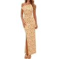 thumbnail image 1 of PRETTYGARDEN Womens Floral One Shoulder Maxi Dress Summer Spring Bodycon Ruched Side Slit Elegant Cocktail Party Dresses, 1 of 10