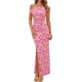 thumbnail image 1 of PRETTYGARDEN Womens Floral One Shoulder Maxi Dress Summer Spring Bodycon Ruched Side Slit Elegant Cocktail Party Dresses, 1 of 10