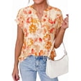 thumbnail image 1 of PRETTYGARDEN Womens Floral Print Short Sleeve Summer Tops Trendy V Neck Loose Boho Shirts Casual Work Blouses, 1 of 10