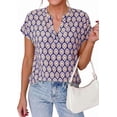 thumbnail image 1 of PRETTYGARDEN Womens Floral Print Short Sleeve Summer Tops Trendy V Neck Loose Boho Shirts Casual Work Blouses, 1 of 9