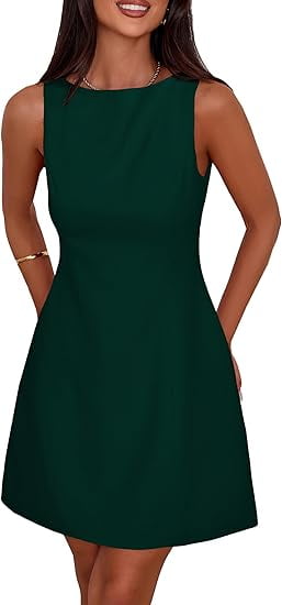 PRETTYGARDEN Womens Formal Short Dresses Summer Sleeveless Boat Neck A Line  Elegant Mini Cocktail Party Dress - Walmart.com