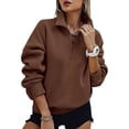 thumbnail image 1 of PRETTYGARDEN Womens Half Zip Oversized Sweatshirts Fleece Hoodies Trendy Long Sleeve Pullover Tops Y14k Fall Outfits, 1 of 7