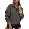 thumbnail image 1 of PRETTYGARDEN Womens Half Zip Oversized Sweatshirts Fleece Hoodies Trendy Long Sleeve Pullover Tops Y21k Fall Outfits, 1 of 7