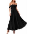 thumbnail image 1 of PRETTYGARDEN Womens Off Shoulder Maxi Summer Dresses Elegant Mesh Aline Swing Ruched Flowy Cocktail Wedding Guest Dress, 1 of 9