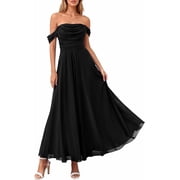 pink flowy hoco dress Sexy Lace Off-Shoulders Dress with Bell Sleeves main image 0