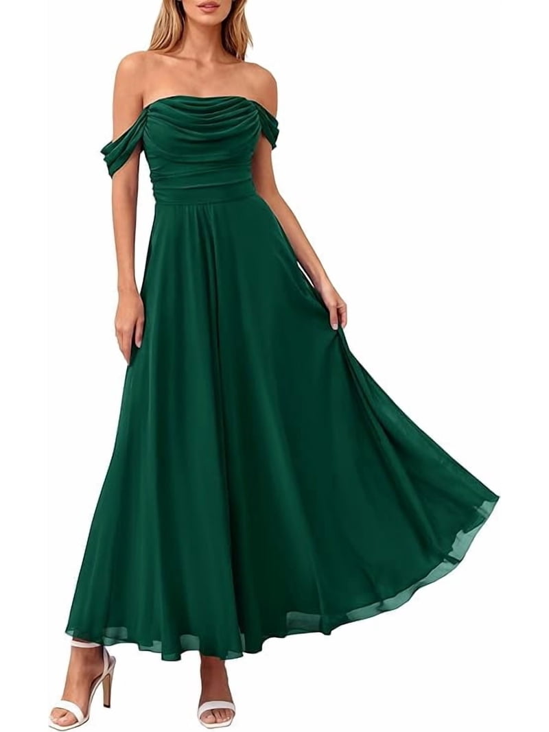 summer wedding guest dress off shoulder Off-Shoulder Ruffled Floral Printed Wedding Guest Dresses