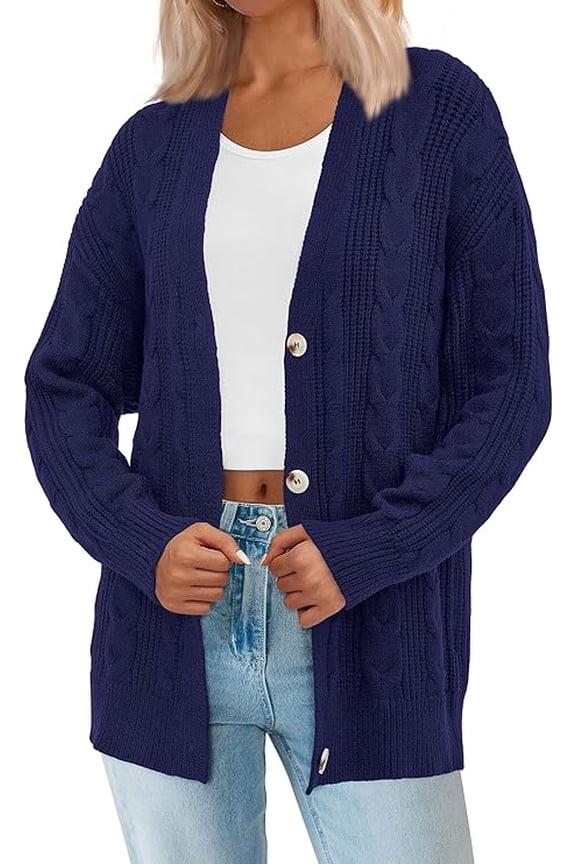 Womens Oversized Cable Knit Cardigan Fall Fashion Long Sleeve Open Front Chunky Sweaters Winter Coats