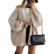 PRETTYGARDEN Womens Oversized Cardigan Sweaters Fall Long Lantern Sleeve Knit Open Front Lightweight Sweater