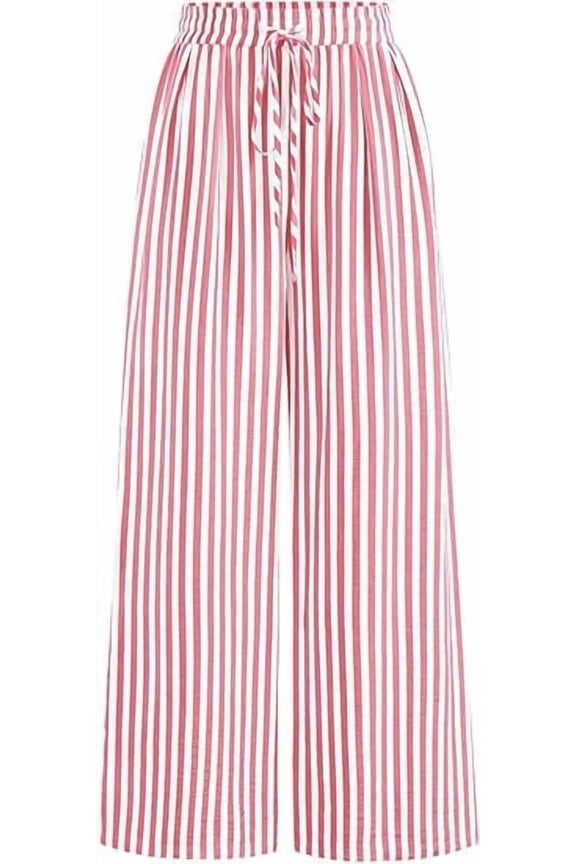 Womens Pants Elastic Waist Floral Lightweight Palazzo Pants for Women Casual Lounge Wide Leg Pants Woman