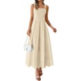 thumbnail image 1 of PRETTYGARDEN Womens Sleeveless Maxi Summer Dresses Hollow Out Eyelet Square Neck Ruffle Flowy Beach Vacation Sundress, 1 of 10