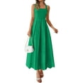 thumbnail image 1 of PRETTYGARDEN Womens Sleeveless Maxi Summer Dresses Hollow Out Eyelet Square Neck Ruffle Flowy Beach Vacation Sundress, 1 of 10