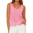 thumbnail image 1 of PRETTYGARDEN Womens Spring Crochet Tops Summer Sleeveless Scoop Neck Boho Sweater Tank Top Cute Beach Vacation Clothes, 1 of 10