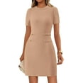 thumbnail image 1 of PRETTYGARDEN Womens Spring Dresses Summer Work Business Casual Bodycon Short Sleeve Sweater Cocktail Sheath Dress, 1 of 7