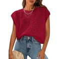 thumbnail image 1 of PRETTYGARDEN Womens Spring Tops Summer Shirts Crochet Cap Sleeve Sweater Pullover Cute Crew Neck Beach Cover Ups, 1 of 8