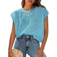 thumbnail image 1 of PRETTYGARDEN Womens Spring Tops Summer Shirts Crochet Cap Sleeve Sweater Pullover Cute Crew Neck Beach Cover Ups, 1 of 8