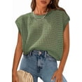 thumbnail image 1 of PRETTYGARDEN Womens Spring Tops Summer Shirts Crochet Cap Sleeve Sweater Pullover Cute Crew Neck Beach Cover Ups, 1 of 9