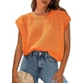 thumbnail image 1 of PRETTYGARDEN Womens Spring Tops Summer Shirts Crochet Cap Sleeve Sweater Pullover Cute Crew Neck Beach Cover Ups, 1 of 9