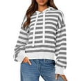 thumbnail image 1 of PRETTYGARDEN Womens Striped Sweaters Fall Pullover Hoodies Y2K Casual Long Sleeve Tops Winter Fashion Clothing, 1 of 8