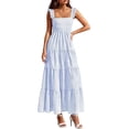 thumbnail image 1 of PRETTYGARDEN Womens Summer Casual Maxi Dresses Striped Square Neck Sleeveless Boho Flowy Sundress Beach Vacation Clothes, 1 of 7