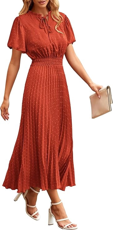 chocolate brown cocktail dress Bridesmaid Dresses Charming V Neck Long Chiffon Brides Collar Size:17.5 YODETEY Summer Dresses Women Dusty Blue