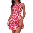 thumbnail image 1 of PRETTYGARDEN Womens Summer Short Dress Floral Sleeveless Boat Neck A Line Formal Cocktail Party Mini Dresses, 1 of 9