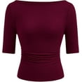thumbnail image 1 of PRETTYGARDEN Womens Summer Short Sleeve Tops Boat Neck Ribbed Knit Slim Fit T Shirt Casual Basic Top Spring Clothes, 1 of 10