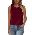 thumbnail image 1 of PRETTYGARDEN Womens Summer Tank Tops Crewneck Sleeveless Business Blouse Casual Loose Pleated Basic Shirt, 1 of 7