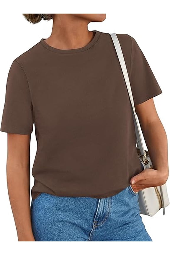 Womens Summer Tops Casual Basic Crewneck Short Sleeve Shirts Spring Fashion Clothing Going Out Outfits