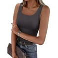 thumbnail image 1 of PRETTYGARDEN Womens Summer Tops Spring Cute Sleeveless Scoop Neck Workout Tank Top Casual Ribbed Knit Basic Cami Shirts, 1 of 10