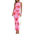 thumbnail image 1 of PRETTYGARDEN Womens Summer Wedding Guest Dress Spring Mesh Sleeveless Bodycon Ruched Floral Holiday Maxi Long Dresses, 1 of 8
