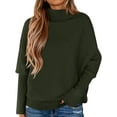 thumbnail image 1 of PRETTYGARDEN Womens Sweaters Fall Fashion Casual Loose Turtleneck Batwing Long Sleeve Knit Sweater Pullover Tops, 1 of 10