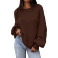 thumbnail image 1 of PRETTYGARDEN Womens Sweaters Fall Lantern Long Sleeve Oversized Sweater Casual Crewneck Chunky Knit Ribbed Pullover Tops, 1 of 9