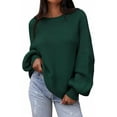 thumbnail image 1 of PRETTYGARDEN Womens Sweaters Fall Lantern Long Sleeve Oversized Sweater Casual Crewneck Chunky Knit Ribbed Pullover Tops, 1 of 9