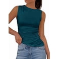 thumbnail image 1 of PRETTYGARDEN Womens Tank Top Spring Ruched Asymmetrical Going Out Top Slim Fit Sleeveless Shirts Summer Clothes, 1 of 10